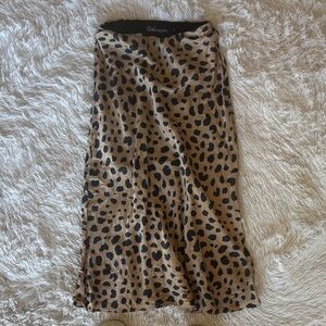 REALISATION PAR Leopard Print Midi Skirt - Tan and Black
